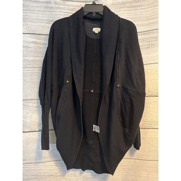 Aritizia Wilfred Black Cardigan With Pockets Ribbed Collar and Studs Size M - Picture 1 of 4